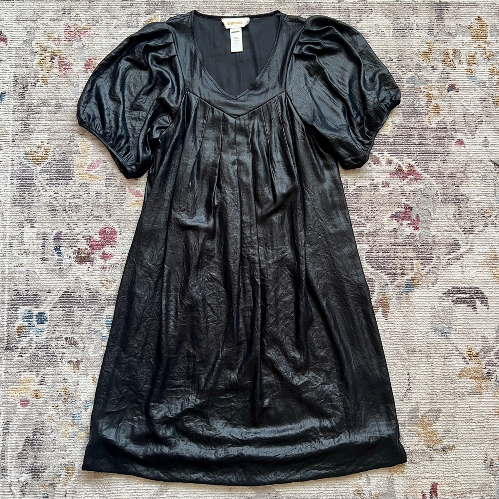 Diesel Black Dress with Puff Sleeves